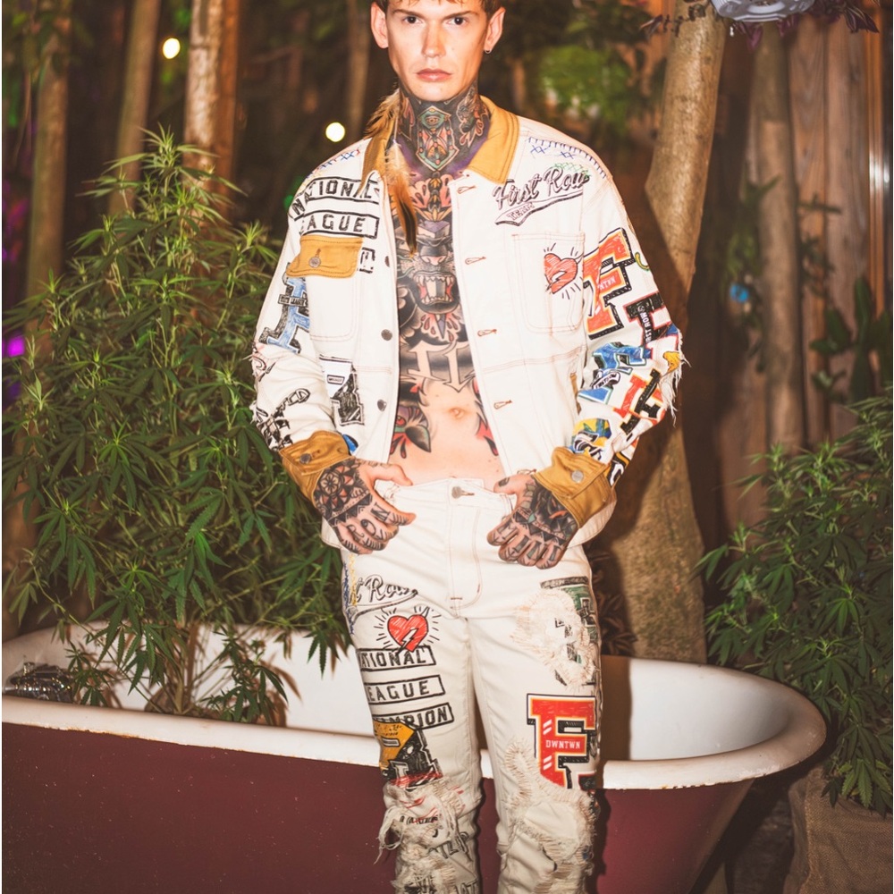 All Over Hand Drawn Slim Fit Pants